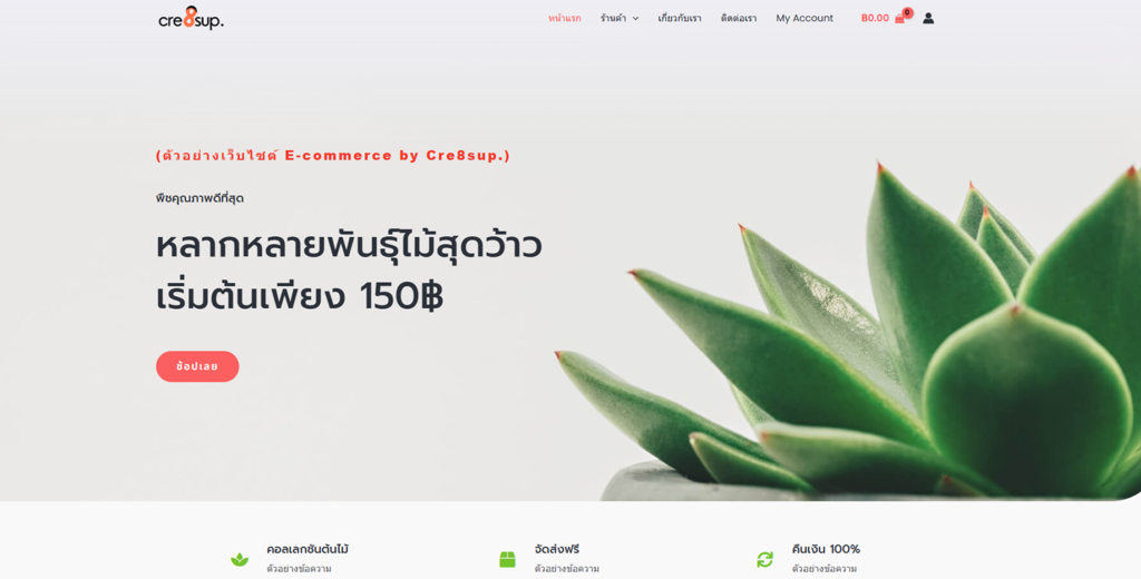 ภาพตัวอย่าง รับทำเว็บไซต์ E-Commerce by Cre8sup