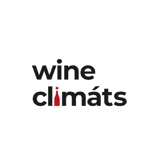 โลโก้บริษัทร้าน Wine Climats สีดำและสีแดง พื้นหลังโปร่งใส